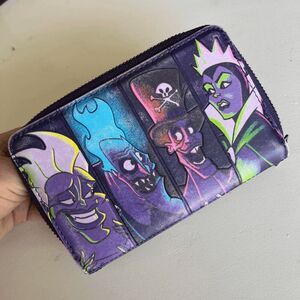 Loungefly Disney Villains in the Dark Zip Around Wallet